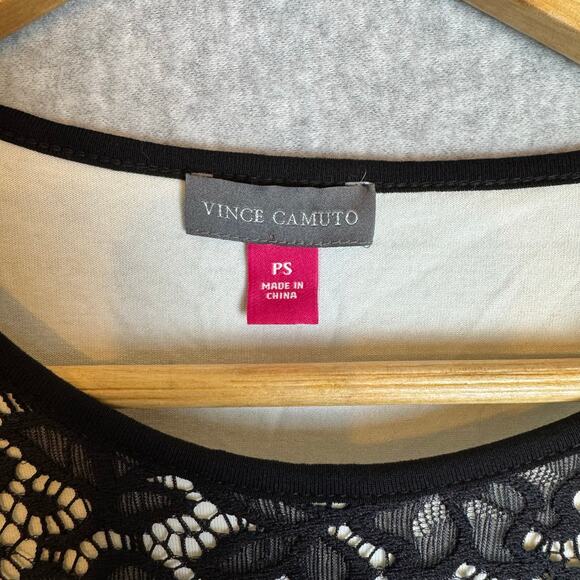 Vince Camuto Lace Top Womens Small Floral Burn Cutout Stretch Goth Coquette - Picture 2 of 8